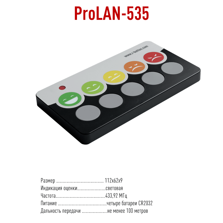 ProLAN 535. Пульт оценки обслуживания, Кнопка Лояльности, кнопка качества