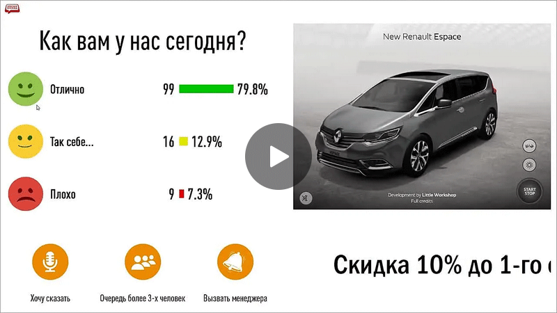 Использование продукта Сенсорный Фронт Мотиватор на кассе